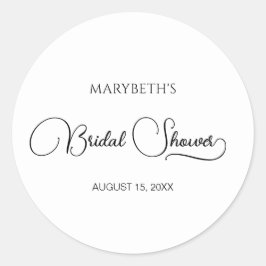 Eenvoudig Elegant Schrift Bruiloftsborrel  Ronde Sticker