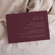 Eenvoudig Elegant Schrift Burgundy Huwelijksdetail