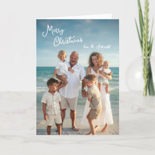 Eenvoudig Elegant Schrift Familie Foto Kerstmis Kaart