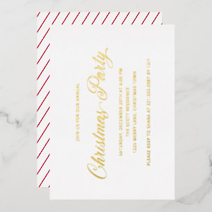 Eenvoudig Elegant Schrift Moderne Kerstfeest Folie Uitnodiging
