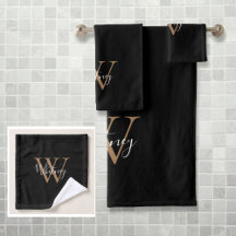 Eenvoudig Elegant Schrift Monogram Zwart en Goud