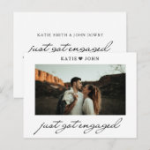 Eenvoudig Elegant Schrift Net Verlost Foto Aankondigingskaart (Voorkant / Achterkant)