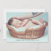 Eenvoudig Elegant Schrift Nieuwgeboren Baby Minima Aankondiging (Voorkant)