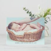 Eenvoudig Elegant Schrift Nieuwgeboren Baby Minima Aankondiging (Staand voorkant)