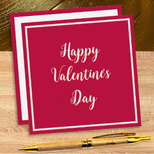 Eenvoudig Elegant Schrift Rode Gelukkige Valentijn Feestdagenkaart