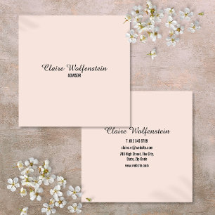 Eenvoudig Elegant Schrift Roze Roze Professioneel Vierkante Visitekaartje