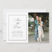 Eenvoudig elegant schrift 'save the date' kaart (Voorkant)