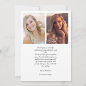 Eenvoudig Elegant Script 3 Foto Afstuderen Bedankkaart (Achterkant)