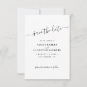 Eenvoudig elegant script 3 fotocollage bruiloft save the date (Achterkant)