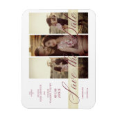 Eenvoudig elegant script 3 foto's Koppel in liefde Magneet (Verticaal)