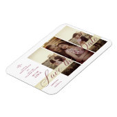 Eenvoudig elegant script 3 foto's Koppel in liefde Magneet (Linkerzijde)