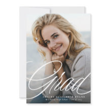 Eenvoudig elegant script afstudeer één foto afstud