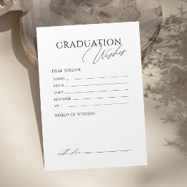 Eenvoudig Elegant Script Afstudeeradvies & wensen Advieskaart