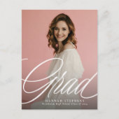 Eenvoudig elegant script afstudeerder één foto afs briefkaart (Voorkant)