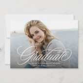 Eenvoudig elegant script afstudeerfoto afstuderen kaart (Voorkant)