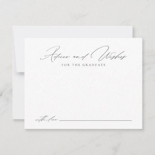 Eenvoudig Elegant Script Afstuderen advies en wens Notitiekaartje (Voorkant)