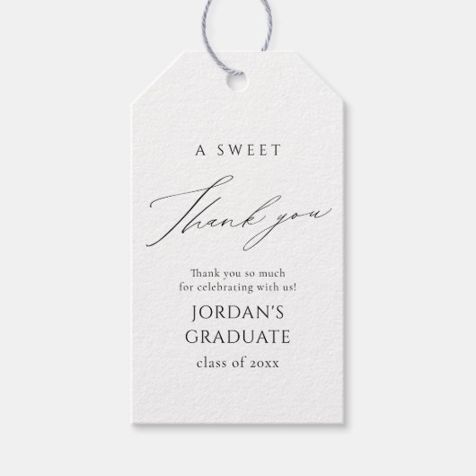 Eenvoudig Elegant Script Afstuderen Favors Bedankt Cadeaulabel (Voorkant)