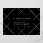 Eenvoudig elegant script afstuderen foto afstudere folie uitnodiging (Achterkant)