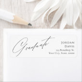 Eenvoudig Elegant Script Afstuderen Retouradres Etiket (Insitu)