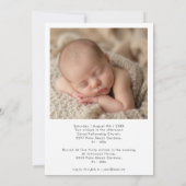 Eenvoudig Elegant Script Baby Boy Twee foto doop Kaart (Achterkant)