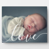 Eenvoudig Elegant Script Babyfoto  Fotoplaat (Voorkant)