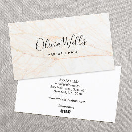 Eenvoudig Elegant Script Beauty Hair Stylist Marbl Visitekaartje