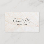 Eenvoudig Elegant Script Beauty Hair Stylist Marbl Visitekaartje (Voorkant)