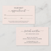 Eenvoudig elegant script Beauty Salon Blush Pink Afsprakenkaartje (Voorkant / Achterkant)