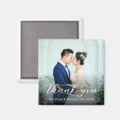 Eenvoudig Elegant Script Bedankt Trouwfoto Magneet (Voorkant / Achterkant)