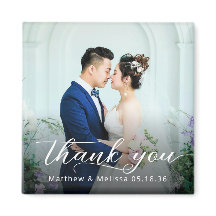 Eenvoudig Elegant Script Bedankt Trouwfoto