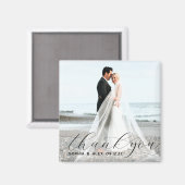 Eenvoudig Elegant Script Bedankt Trouwfoto Magneet (Voorkant / Achterkant)