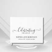 Eenvoudig Elegant Script Begrafenismonument Keepsa Gastenboek