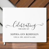 Eenvoudig Elegant Script Begrafenismonument Keepsa Gastenboek