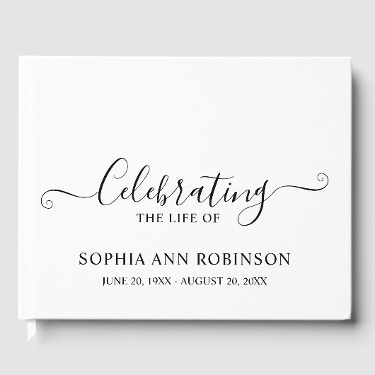 Eenvoudig Elegant Script Begrafenismonument Keepsa Gastenboek (Voorkant)