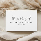 Eenvoudig Elegant Script Black and White Wedding Gastenboek