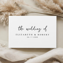 Eenvoudig Elegant Script Black and White Wedding Gastenboek