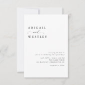 Eenvoudig Elegant Script Black and White Wedding Kaart (Voorkant)