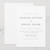 Eenvoudig Elegant Script Black and White Wedding Kaart (Voorkant / Achterkant)