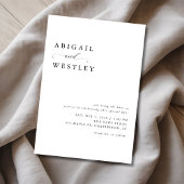 Eenvoudig Elegant Script Black and White Wedding Kaart