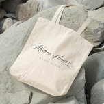 Eenvoudig Elegant Script Black White Matron van ee Tote Bag<br><div class="desc">Als u nog meer aanpassingen nodig hebt,  kunt u mij op yellowfebstudio@gmail.com vrij klikken.</div>