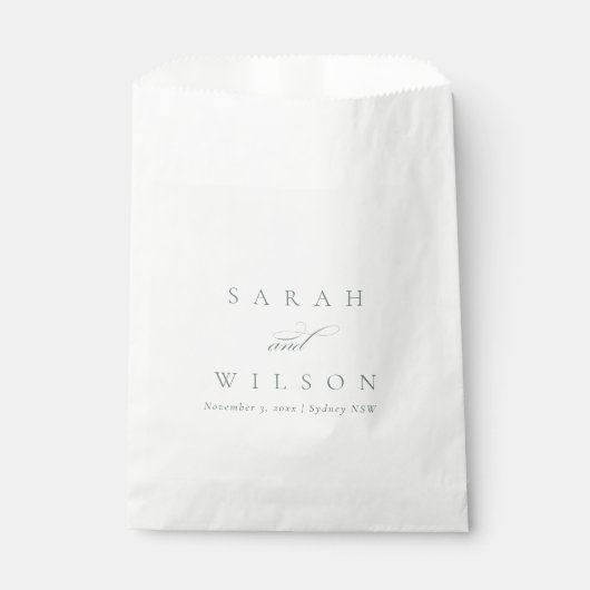 Eenvoudig Elegant Script Black & White Wedding Bedankzakje (Voorkant)