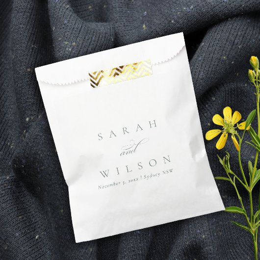 Eenvoudig Elegant Script Black & White Wedding Bedankzakje