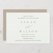 Eenvoudig Elegant Script Black & White Wedding Inv Bedankkaart (Voorkant / Achterkant)
