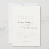 Eenvoudig Elegant Script Black White Wedding Invit Bedankkaart (Voorkant)