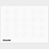 Eenvoudig Elegant Script Black & White Wedding Ronde Sticker (Vel)