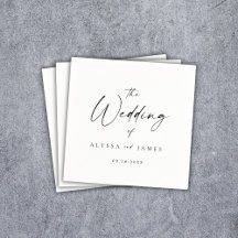 Eenvoudig Elegant Script Black & White Wedding