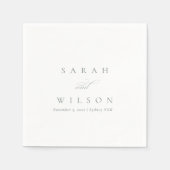 Eenvoudig Elegant Script Black & White Wedding Servet (Voorkant)