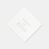 Eenvoudig Elegant Script Black & White Wedding Servet (Hoek)