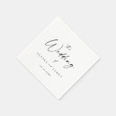 Eenvoudig Elegant Script Black & White Wedding Servet (Hoek)