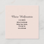 Eenvoudig Elegant Script Blush Pink Professional Vierkante Visitekaartje (Achterkant)
